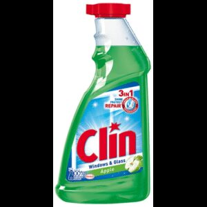 Clin Płyn do Mycia Okien i Szkła 3w1 Apple Zapas 500ml